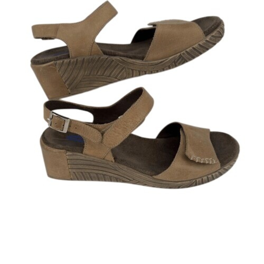 Wolky Shira Tan Leather Comfort Wedge Sandals Ankle Strap EU 40 US‎ 9
